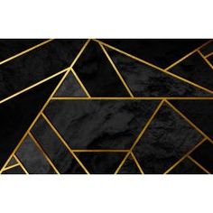 an abstract black and gold background with triangles