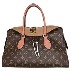 This chic handbag is crafted of Louis Vuitton monogram toile canvas with cowhide leather accents in pink and tan. The bag features rolled cowhide pink leather top handles with polished brass links. The top zipper opens to a beige microfiber interior with patch pockets. Designer: Louis Vuitton Material: Monogram canvas w/ cowhide leather trim Date/Authenticity Code: AA4118 Year Manufactured: 41th week of 2018 in France Measurements: 13.75" x 9" x 5.5" (wxhxd) Drop: 4.75" Interior Lining: Alcantar Luxury Pouch Satchel With Handles, Double Handle Monogram Canvas Satchel With Removable Pouch, Luxury Pink Pouch-shaped Satchel, Luxury Pink Pouch Satchel, Elegant Pink Monogram Canvas Bag, Elegant Pink Monogram Canvas Shoulder Bag, Structured Shoulder, Leather Accents, Chic Handbags