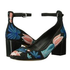 Rebecca Minkoff Bridget Too Women’S Embroidered Pumps Size 8.5 Rebecca Minkoff Black Base Multicoloured Embroidered Block Heel Suede Texture Spring Embroidered Fitted Heels, Spring Floral Embroidered Block Heels, Black Embroidered Heels For Spring, Embroidered Black Heels For Summer, Summer Embroidered Black Heels, Black High Heels With Floral Embroidery, Embroidered Black Summer Heels, Formal Black Embroidered Heels, Casual Embroidered Heels For Spring