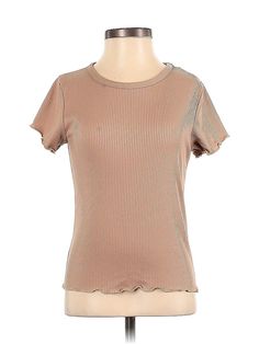 Assorted Brands Short Sleeve T Shirt Size: X-Small Tops - used. 95% POLYESTER, 5% SPANDEX | Short Sleeve T-Shirt: Tan Tops - Size X-Small Affordable Chic Forever 21 Tops, Tan Top, Spandex Shorts, Short Sleeve T Shirt, Small Tops, Handbags For Women, Short Sleeves Tops, Women Handbags, Womens Tops