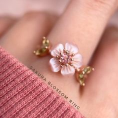 Rose Gold Ring For Spring, Pink Flower Ring For Spring Wedding, Spring Rose Gold Ring Jewelry, Spring Wedding Pink Flower Ring, Spring Pink Flower Ring Gift, Pink Spring Anniversary Jewelry, Spring Wedding Rose Gold Flower Ring, Spring Rose Gold Flower Ring, Pink Ring For Spring Gift