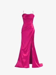 Ballkleid Spaghettiträger Satin Meerjungfrau mit Schlitz Satin Mermaid Prom Dress, Red Spaghetti, Pink Spaghetti, Mermaid Prom Dress, Spaghetti Strap Prom Dress, Evening Dresses Cocktail, Short Homecoming Dress, Lace Homecoming Dresses, Mermaid Style