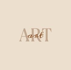 the word art written in brown ink on a light beige background with an artistic font