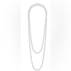 Real Elegance In Faux Pearls! Complete Your Roaring 20's Look With This Faux Pearl Necklace. Faux Pearl Necklace Is An Understated No-Clasp String Of Single-Sized Plastic Pearls On A Sturdy Nylon Thread. Long Enough To Double Up And Twist In Interesting Ways, Faux Pearl Necklace Measures 62in Long. Long Single Strand Pearl Necklace For Party, Classic Long Necklaces For Party, Party Long Single Strand Necklace, Formal Beaded Long Necklace, Plain Pearl Necklace, Biwa Pearl Necklace, Handblown Glass Pendant, Gold Fringe Necklace, Caged Necklace