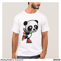 Skating Panda T-Shirt Panda In Snow, Panda Tshirt, Baby Panda