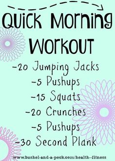 Quick Easy Workouts, Quick Morning Workout, Workout Morning, Best Cardio, Cardio Training, Weight Workout Plan