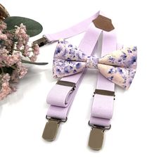 Delivery Policy & Shipping ORDERS SHIPPED VIA EXPRESS ARE TYPICALLY SHIPPED WITHIN 4-7 DAY AND ARRIVE IN 2-4 BUSINESS DAYS Lilac Suspenders, Floral Bow tie, Wedding Groom Suspender, Groomsmen Suspender, Ring bearer outfit, Bow ties, Bow ties for Men Suspender size : ■ BABY SET (6 - 18 mo): ■ BOW TIE - 3.3" inches (8.5 cm )  Pre-tied and made with adjustable white strap and white plastic clasp. ■ SUSPENDERS - adjustable from 16" to 27". Made of elastic. / Y-shape back. ■ Y-back suspenders of high Dapper Suspenders For Wedding, Dapper Wedding Suspenders, Adjustable Bow Tie Back Belt For Wedding, Groomsmen Attire Light Purple, Groom's Bow Tie With Suspenders, Ring Bearer Outfit Purple, Adjustable Wedding Belt With Bow Tie Back, Floral Tie Suspenders Wedding, Lavender Suspenders And Bow Tie