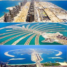 an aerial view of the palm island in abura, which is being built into the ocean