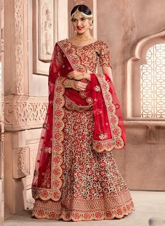 Red Art Dupion Silk A Line Lehenga Fancy Dupatta, Traditional Lehenga, Lehenga Anarkali, Sari Lehenga, Fancy Lehenga, Designer Bridal Lehenga Choli, Silk Lehenga Choli, Choli Dress, Anarkali Lehenga