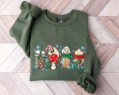 "Christmas Coffee Sweatshirt, Christmas Sweatshirt, Christmas Shirt, Coffee Lover Gift Worker Winter Christmas Snowman Latte Coffee Lover This shirt has a hand pressed design. It has a very soft touch that you will feel comfortable for a long day. HOW TO ORDER ** Check and Review all Photos. ** Select your item's Size and Color from drop down menus. ** Choose the Quantity you want. ** Provide personalization in personalization box if offered.(name, print color etc.) ** Click ADD TO CART. And, you can go back to add more product color for your family members or you can complete the checkout process. ** Please Click \"Proceed to Check Out\" ** Finally, Your order will be ready to ship 1 - 3 Business Day. Due to the nature of the fabric as well as your monitor or mobile screen colors may diff Funny Nursing, Coffee Sweater, Coffee Sweatshirt, School Nurse, Nurse Png, Nurse Christmas, Stitch Shirt, Disney Sweaters, Nursing Student