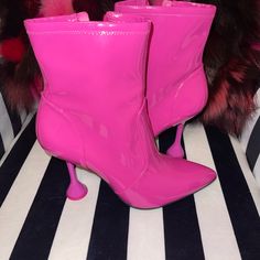 Very Fashionable Hot Pink Booties. Nwot, Never Worn. Pink Booties, Cute Shoes Heels, Inc International Concepts, Cute Shoes, Bootie Boots, Hot Pink, Ankle Boots, Shoes Heels, Women Shoes