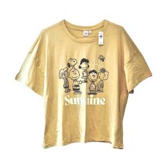 Nwt Charles Schulz Peanuts Licensed Tee Shirt. New With Tags. Color: Yellow Size: Xxl/ 1x Positive Saying Says: Stay Close To Those Who Make You Feel Like Sunshine Slightly Overside Fit. Color Was A Little Hard To Photograph, I Would Describe As Yellow With A Little Bit Of Mustard Yellow. Casual Screen Print Tops By Gap, Gap Short Sleeve Tops With Letter Print, Gap Casual Cotton Tops, Casual Tops With Cartoon Print And Relaxed Fit, Casual Relaxed Fit Tops With Cartoon Print, Casual Cotton Tops By Gap, Casual Cartoon Print Tops With Relaxed Fit, Oversized Summer Tops With Character Print, Gap Relaxed Fit Top With Graphic Print