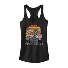 Show some love for your favorite pair of mustachioed, Koopa-stomping plumbers with this retro-inspired Super Mario and Luigi tank top. Show some love for your favorite pair of mustachioed, Koopa-stomping plumbers with this retro-inspired Super Mario and Luigi tank top. Scoopneck SleevelessFABRIC & CARE Cotton, polyester Machine wash Imported Size: X Small. Color: Black. Gender: female. Age Group: kids. Retro Racerback Tank Top With Graphic Print, Retro Black Top With Cartoon Print, Retro Black Tank Top, Black Retro Sleeveless Tank Top, Super Mario And Luigi, Nintendo Characters, Mario And Luigi, Tank Girl, Black Xs