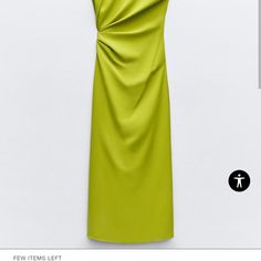 Brand New Beautiful Green Zara Dress With Tags. Spring Green Sheath Maxi Dress, Green Sheath Midi Dress For Cocktail, Green Sheath Cocktail Midi Dress, Chic Green Sheath Dress, Chic Green Maxi Dress For Dinner, Green Ruched Dinner Dress, Green Ruched Dress For Dinner, Green Sheath Maxi Dress For Cocktail, Chic Green Ruched Dress