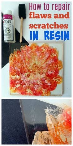 how to repair flakes and scratches in resinin - diy art projects for kids