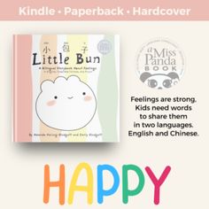 a book with the words happy written on it and an image of a little bunny