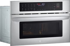 a stainless steel oven with the door open