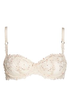 Elegant Lace Padded Bra, Elegant Padded Beige Bra, Elegant Beige Nursing Bra With Padded Cups, Beige Full Cup Bra With Removable Cups, Beige Full Cup Bra With Padded Cups, Feminine Padded Underwire Bra, Feminine Full Cup Seamless Bra, Push-up Bra With Padded Cups For Wedding, Elegant Full Cup Lace Nursing Bra