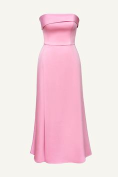 An elegant wrap dress in pink color in midi length. Its highlight is the lapel on the bodice which emphasizes the elegance of the shoulder and collarbone lines. The material of the skirt lets it flowing in motion, revealing graceful legs and emphasizing all the advantages of the bodyshape. Complete the outfit by wearing elegant sandals, contrasting gloves and a little bag . Feminine A-line Strapless Evening Dress, Pre-draped One Shoulder Pink Dress, Elegant A-line Wrap Dress For Evening, Feminine Fitted Bodice Midi Dress For Evening, Feminine Evening Midi Dress With Fitted Bodice, Feminine Fitted Bodice Midi Evening Dress, Feminine A-line Strapless Dress For Evening, Feminine Evening Dress With Fitted Bodice, Midi Length, Formal Pink Satin Midi Dress