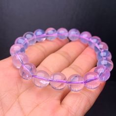 Name: Natural purple lavender rose quartz round beads 10.5mm bracelet Material:lavender rose quartz Weight :32.2g approx Beads Size :10.5mm*10.5mm*10.5mm approx All of our crystals & stones are natural and have formed over millions of years. They are not reconstituted nor lab-grown.Because they are natural, each piece may have inclusions, natural lines or indentations.This is normal and part of the natural material. These are natural crystals and will have flaws. Please examine carefully to Lavender Rose Quartz, Moon Quartz, Lavender Moon, Lavender Quartz, Lavender Amethyst, Smart Jewelry, Pinkish Purple, Rainbow Quartz, Lavender Roses