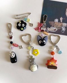 several key chains with various cartoon characters on them