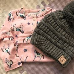 Pink horse girls onesie from Carters and gray Crane Clothing Kids beanie Pink Horse, Pink Palette, Kids Beanies, Western Theme, Girl Onesies, Horse Girl, Girl Nursery, Neutral Colors