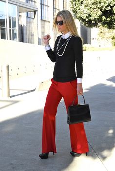 . Outfit Pantalon Rojo, Winter Office Outfit, Fall Office Outfits, Mode Ab 50, Interview Outfits, Professional Attire, Interview Outfit, Autumn Street Style