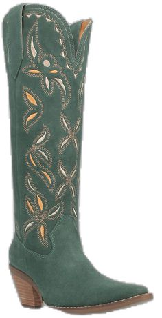 Green Cowboy Boots, Leather Cowboy Boots, Embroidery And Stitching, Leather Design, Boot Shoes Women, Cowboy Boots, Suede Leather, New Look, Heel Height