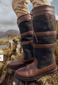 Warm, waterproof and breathable, the iconic Dubarry Galway leather country boot is a staple for country-lovers. Made with DryFast-DrySoft™? leather and lined with GORE-TEX, they have extremely comfortable and shock absorbing soles ideal for crossing rough and wet terrain. Available in contrasting colours and materials, the knee-high Galway boot looks great with trousers or a skirt and will see you from muddy country walks, to a smart day at the races, festivals and beyond. Also available in ExtraFit™? and Slim Fit? calf widths. Waterproof and breathable GORE-TEX Product Technology DryFast-DrySoft™?, breathable leather Knee-high leather boot with laced top Finger pull fitted inside boot to aid easy entry Duo compound PU and rubber sole, directly injected onto the upper Subtle, signature Dub Western Style Waterproof Boots For Winter Outdoor, Winter Leather Waterproof Riding Boots, Leather Waterproof Riding Boots For Winter, Leather Waterproof Winter Riding Boots, Winter Riding Boots With Leather Lining, Rugged Hunting Boots For Fall, Rugged Brown Boots With Leather Trim, Winter Riding Waterproof Boots, Winter Waterproof Riding Boots