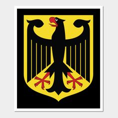 the emblem of germany is shown in black and yellow