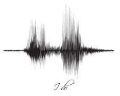 an audio wave with the word i do written in black and white ink on a white background