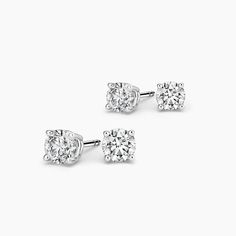 Lab Diamond Stud Set - 18K White Gold. This curated, specially priced stack features our Lab Grown Diamond Stud Earrings in 3/4 carat and 1/2 carat in a classic, sleek stack. Wear all four earrings at once or mix and match to curate a look that's always uniquely you (1 1/6 total carat weight). Classic Lab Grown Diamond Earrings, Classic Round Cut Earrings For Everyday Luxury, Classic Everyday Luxury Diamond Earrings, Everyday Luxury Classic Diamond Earrings, Classic Diamond Earrings, Stud Set, Brilliant Earth, Diamond Stud Earrings, Diamond Stud