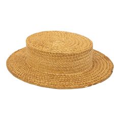 The Ridgemont Make's vintage 1950s boater hat showcases timeless elegance with its natural straw construction. Although the ribbon and bow are lost, this hat epitomizes classic style. This boater hat captures the essence of vintage summer fashion, making it a coveted accessory for collectors and design enthusiasts alike. Some staining. Wear consistent with age and use. 11.5"w x 13"d x 3"h Retro Adjustable Brimmed Boater Hat, Classic Wide Brim Boater Hat For Garden Party, Vintage Adjustable Boater Hat With Flat Crown, Adjustable Brimmed Retro Boater Hat, Vintage Hat Bands For Beach With Flat Crown, Natural Brimmed Boater Hat For Picnic, Natural Brimmed Boater Hat For Picnics, Classic Summer Top Hat With Flat Crown, Straw Boater Hat With Flat Brim For Picnic