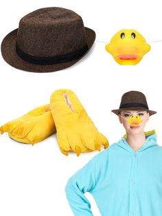 PRICES MAY VARY. Complete Costume Accessory Set for Fun: experience the nice item in role play with our complete costume set; It includes a pair of yellow slippers, a duck nose and a hat; The set is what you need to transform into a loveable and recognizable character; It's suitable for cosplay, fancy parties or just for fun at home; Combining comfort and personality in one package, this product offers enjoyment Accurate and Detailed Size Information: our claw shaped home slippers and hats are u Duck Feet Costume Diy, Diy Duck Feet Costume, Duck Duck Goose Costume, How To Make Duck Feet For Costume, Crochet Duck In Costume, Duck Slippers, Duck Costume, Yellow Slippers, Duck Party