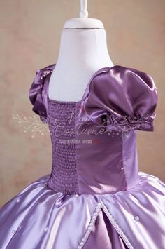 Here is our Princess Sofia, inspired by Disney, designed for toddlers and girls, perfect for Sofia themed birthday party, pageants, school parties and for any other special occasion. Princess Sofia costume is my own design and made of the highest quality satin, Greek tulle, and crystal tulle. Your Satin Princess Dress With Fitted Bodice, Princess Style Satin Ball Gown, Purple Princess Dress With Fitted Bodice, Lavender Fitted Princess Dress For Dress-up, Purple Fitted Princess Dress For Pageant, Purple Fitted Ball Gown Princess Dress, Fitted Satin Princess Pageant Dress, Purple Princess Fitted Ball Gown, Fitted Purple Pageant Dress For Dress-up