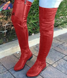 Comfy Winter, Orthopedic Shoes, Platform Heels Chunky, Casual Boots, Over The Knee Boots, Over The Knee, Winter Women, Low Heels, Winter Boots