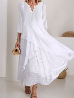 Linen Dress Women, Cotton Linen Dresses, Trends 2023, Cotton Blends Dress, Half Sleeve Dresses, 2024 Trends, White Maxi, Linnet, Moda Vintage