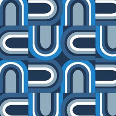 an abstract blue and white pattern with curved lines in the center, on a dark background