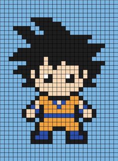 an image of a cross stitch pattern of gohan from dragon ball