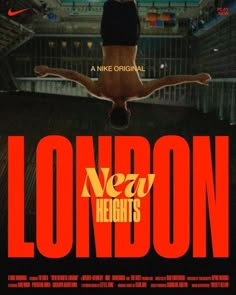 a movie poster for london heights with a person in the air and an audience looking on