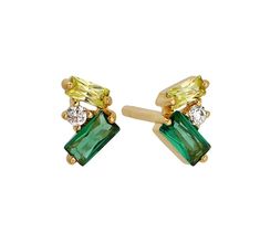 Add a touch of elegance with our RINA STUD earrings. Made with small emerald studs, these hypoallergenic earrings are crafted with 18k goldfill for a luxurious look and feel. Perfect for everyday wear, these earrings will elevate any outfit without irritating your skin Chic Green Earrings For Gift, Green Gold Plated Earrings Fine Jewelry, Dainty Gold Plated Earrings For May Birthstone, Dainty Gold Emerald Earrings, Dainty Gold Earrings With Emerald, Emerald Studs, Hypoallergenic Earrings, Your Skin, Emerald