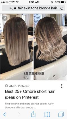 Short Ombre Hair, Pinterest Hair, Balayage Hair Blonde, Unique Hair, Different Hair, Brown Blonde Hair, Hair Color Balayage, Blonde Hair Color, Ombre Hair