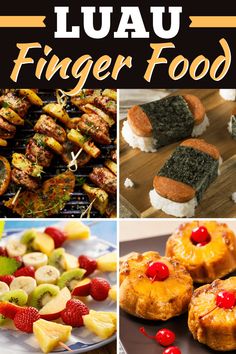 there are many different foods on the grill and in this collage with text overlay