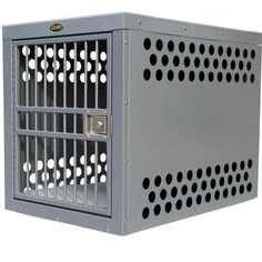 a large metal cage with holes on the sides