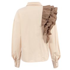 Description:Exaggerated three layers of large ruffles on the right shoulder. The chest pocket is a matching color to add to the overall design. The ruffles extend from the back to the chest for a stylish look. Loose and comfortable, suitable for cool weather. Pair it with jeans, skirts, sneakers or heels to create your own stylish outfit. Whether it is for shopping, dating or everyday wear, it is worth adding to your collection!SIZE: SIZE SHOULDER SLEEVE BUST LENGTH inch cm inch cm inch cm inch Reindeer Headband, Romantic Look, Ruffle Shirt, Stylish Outfit, Daily Dress, Dress Jewelry, Online Fashion Stores, Shoulder Sleeve, Fashion Store