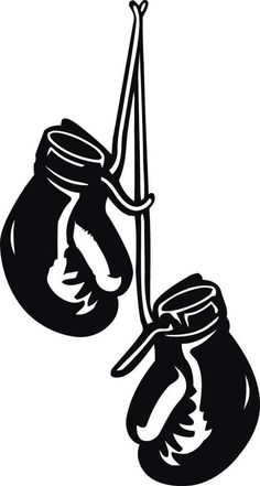 two boxing gloves hanging from a hook on a rope, vintage line drawing or engraving illustration