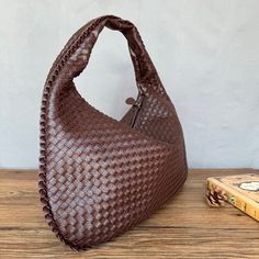 Thanksgiving Day Promotion 30% off. *Note: Due to the weaving process and design, this bag is a little stiff. and it very slim, so it could not stand if it do not have the support. Please know this before purchase. Prepare gift for wife, mother, girlfriends and women for Birthday Wedding and Anniversary Purely Hand-woven bag Women Vegan Leather large capacity tote bag women handbag ★★Crafts: Weaving is an ancient and creative craft that can transform ordinary threads or leather into beautiful wo Handheld Shoulder Bag With Intrecciato Weave For Travel, Handheld Woven Leather Shoulder Bag For Daily Use, Brown Woven Shoulder Bag For Everyday, Intrecciato Weave Rectangular Hobo Bag For Travel, Rectangular Intrecciato Hobo Bag For Travel, Woven Leather Pouch Hobo Bag, Daily Use Woven Leather Hobo Pouch Bag, Brown Woven Leather Shoulder Bag, Daily Use Pouch Shoulder Bag With Intrecciato Weave