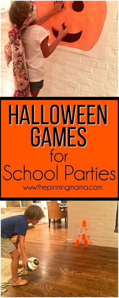 halloween games for school parties with text overlay