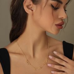 Personalize your own necklace with up to 4 names, or surprise them with the perfect personalized gift. Name Necklace Silver, 18k Gold Chain, Rose Gold Metal, Letter Necklace, Precious Jewelry, Rose Gold Necklace, Minimalist Necklace, Gold Plated Silver, Personalized Necklace