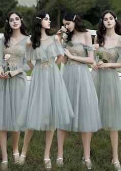 Sequin Bridesmaid, Green Tulle, Sequin Bridesmaid Dresses, Dress Bride, Short Prom Dress, Elegant Dresses For Women, Short Prom, Applique Dress, Prom Party Dresses